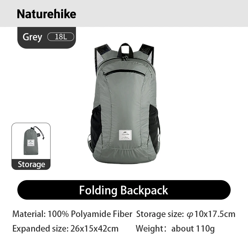 Naturehike Ultra Lightweight 18L Camping Backpack Portable Waterproof Nylon Bags Man Outdoor Hiking Sports Travel Backpack - Image 7