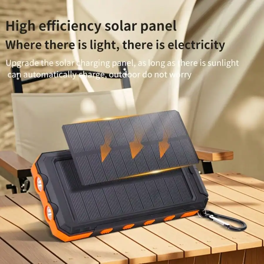 10000mAh Solar Charger Power Bank -Portable Solar Phone Battery Panel Charger - Image 6