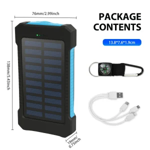 26800mAh Solar Power Bank Dual USB Portable Waterproof Charger - Thumbnail Image 10