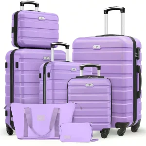 Hardside Luggage Set, 16/20/24/28 Inch Spinner Suitcases + 2 Travel Bags + 1 Cosmetic Case, 7-Piece Set - Thumbnail Image 9