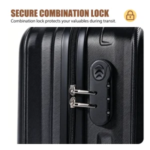2 Piece Hardside Luggage Set - 20 Inch Carry On Suitcase with TSA Lock - Thumbnail Image 6