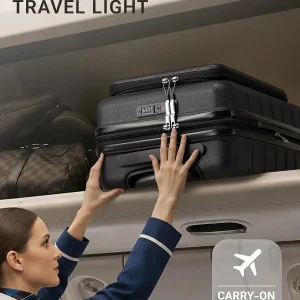 TAKUMI Suitcases with Wheels, Expandable Carry on Luggage, Black, 20 Inch - Thumbnail Image 3