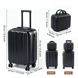 2 Piece Hardside Luggage Set - 20 Inch Carry On Suitcase with TSA Lock - Thumbnail Image 3