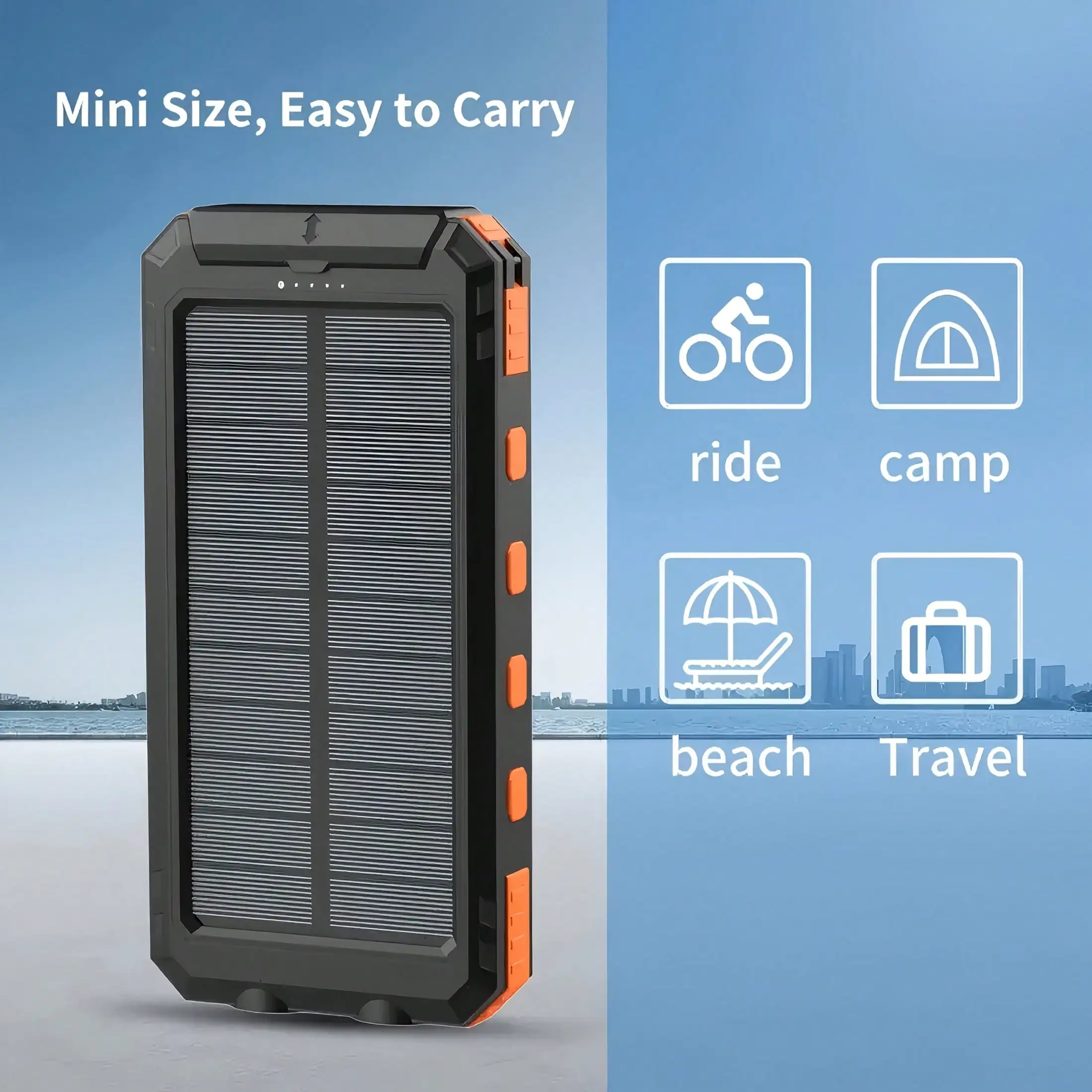 10000mAh Solar Charger Power Bank -Portable Solar Phone Battery Panel Charger - Image 3