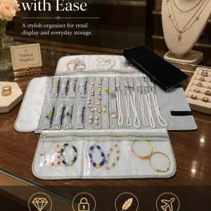 Velvet Travel Jewelry Case Roll Bag Organizer - Thumbnail Image 5