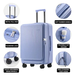 Multifunctional Front Opening Expandable Suitcase - Thumbnail Image 5