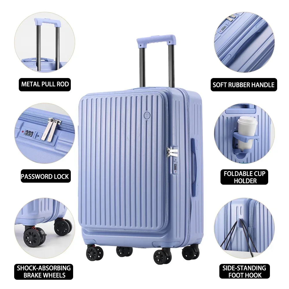 Multifunctional Front Opening Expandable Suitcase - Image 5