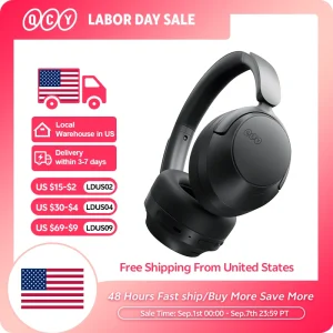 QCY H3S Over Ear Headphone Hi-Res LDAC Spatial Sound Headset, Wireless Earphone Bluetooth 6.0 102Hrs