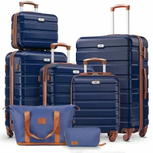 Hardside Luggage Set, 16/20/24/28 Inch Spinner Suitcases + 2 Travel Bags + 1 Cosmetic Case, 7-Piece Set - Thumbnail Image 10