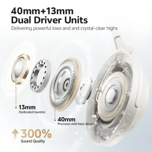 QCY H3S Over Ear Headphone Hi-Res LDAC Spatial Sound Headset, Wireless Earphone Bluetooth 6.0 102Hrs - Thumbnail Image 4