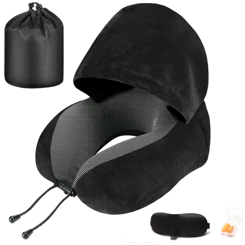 Travel Pillow, Neck Pillow for Travel with Hood - Image 1