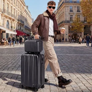 2 Piece Hardside Luggage Set - 20 Inch Carry On Suitcase with TSA Lock - Thumbnail Image 7