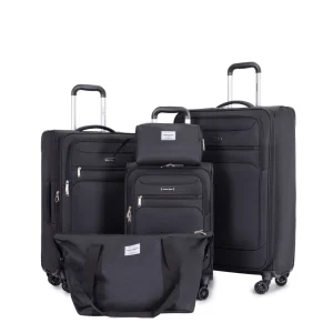 5 Piece Luggage Set with Expandable, Lightweight Softside Suitcase - Thumbnail Image 7