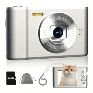 FUNNY PANDA Pink Digital Camera, 44MP 1080P Vlogging Camera with 16X Zoom - Thumbnail Image 7