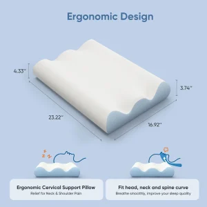 MCQ Memory Foam Cervical Pillow With Cooling Breathable Cover - Thumbnail Image 2