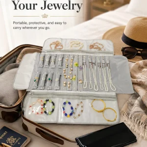 Velvet Travel Jewelry Case Roll Bag Organizer - Thumbnail Image 4