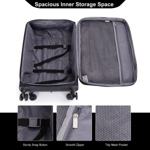 5 Piece Luggage Set with Expandable, Lightweight Softside Suitcase - Thumbnail Image 6