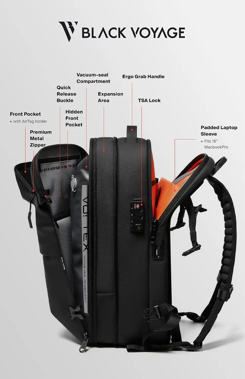 Vortex Vacuum Seal Travel Backpack 60L Expandable Air Compression System - Image 5
