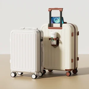 Trolley Suitcase With Cup Holder Roller Suitcase Travel Business Trip Suitcase - Thumbnail Image 3