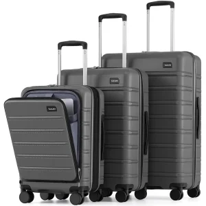 TAKUMI Suitcases with Wheels, Expandable Carry on Luggage, Black, 20 Inch - Thumbnail Image 10