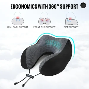Travel Pillow, Neck Pillow for Travel with Hood - Thumbnail Image 6